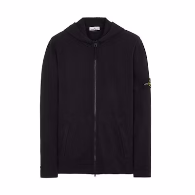 Stone Island Solid Color Relaxed Fit Long Sleeve Jacket Unisex - Black 63650