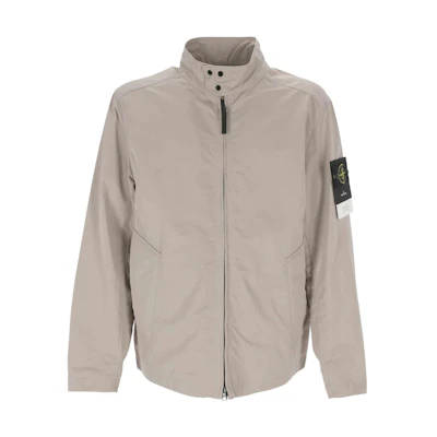 Stone Island Solid Color Relaxed Fit Stand Collar Long Sleeve Jacket Beige Mens 781540230-V0092