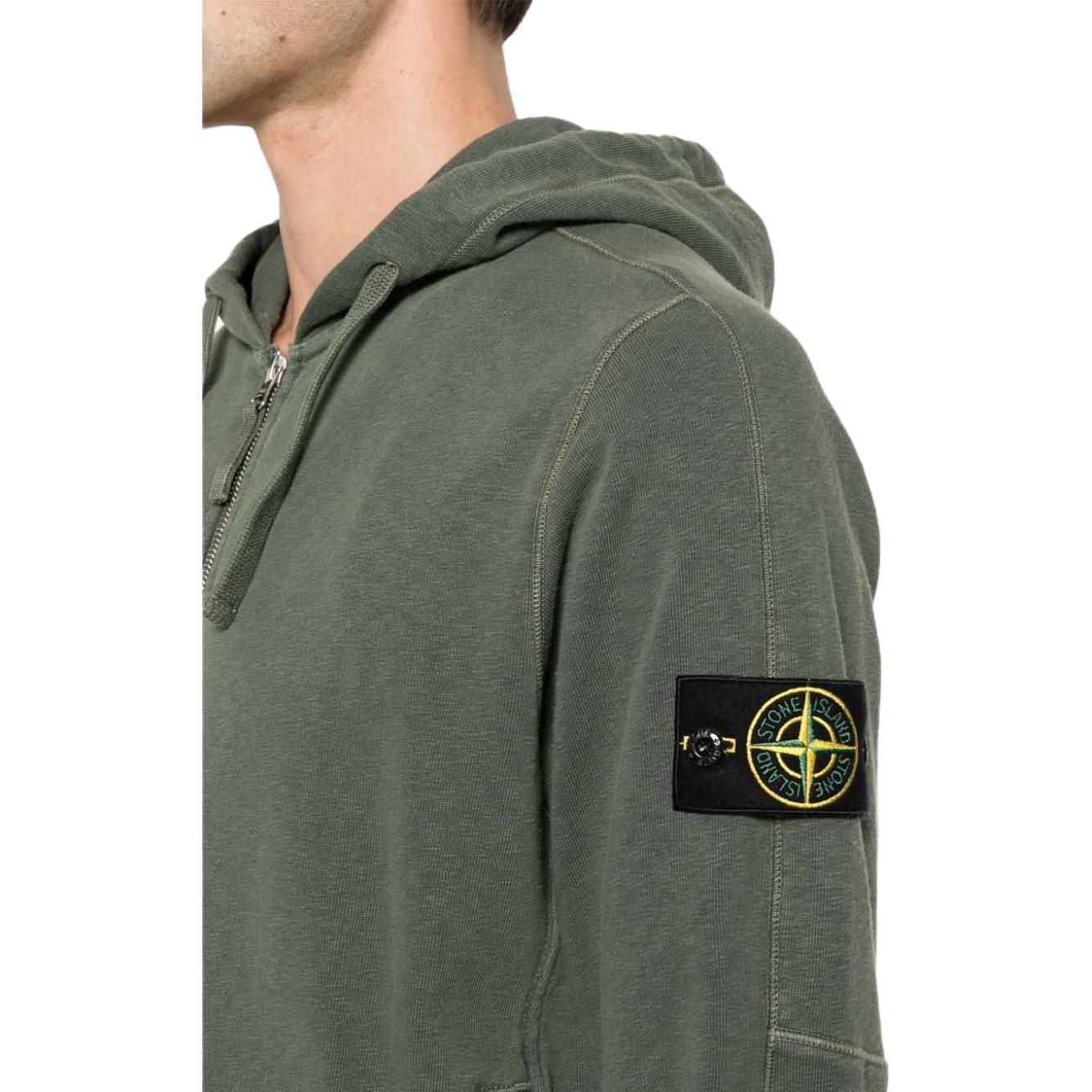 Purchase Hoodie Zip Penuh Slim Fit Lelaki Stone Island Warna Solid. 801563160-V0159