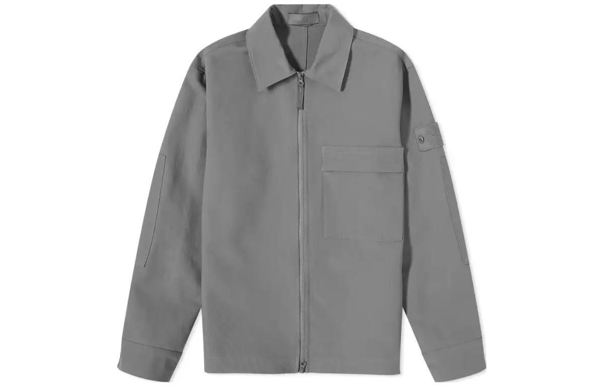 Stone Island Solid Color Slim Fit Jacket Deep Gray Long Sleeve 7915115F2-V0067