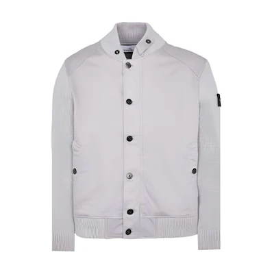 Stone Island Solid Color Slim Fit Long Sleeve Jacket Gray 801543935-V0064