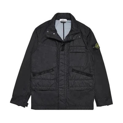 Stone Island Solid Color Stand Collar Jacket Black 761540123-V0029