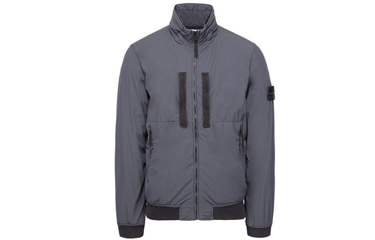 Stone Island Solid Color Stand Collar Zip Jacket Dark Gray 741542631-V0063