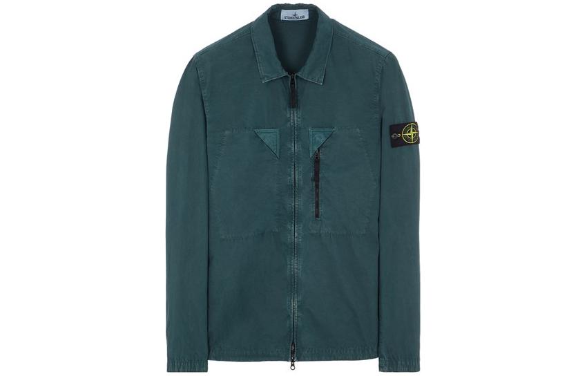 STONE ISLAND Solid Color Zip-Up Chest Strap Jacket Green Men’s Outerwear 7815106WN-V0153