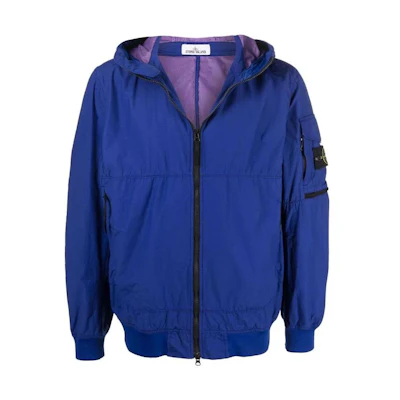 Stone Island Solid Color Zip-Up Hooded Jacket 761540632-V0022