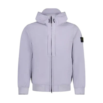 Stone Island Solid Color Zip-Up Hoodie Jacket Light Purple 7915Q0122-V0047