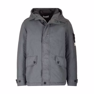 Stone Island Solid Color Zip-Up Hoodie Jacket Men’s - Gray 791541349-V0062