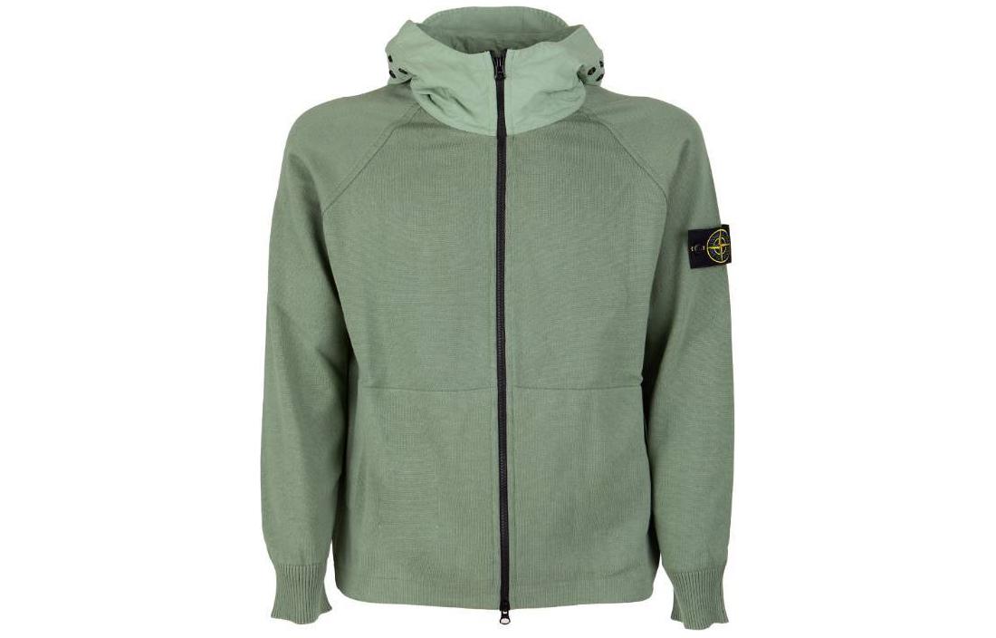 Stone Island Solid Color Zip-Up Hoodie Jacket Men’s Light Green 7815547B2-V0055