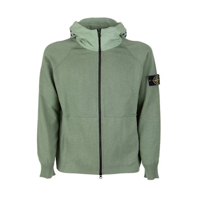 Stone Island Solid Color Zip-Up Hoodie Jacket Men’s Light Green 7815547B2-V0055