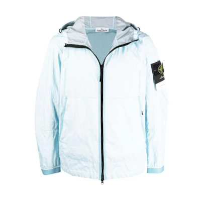 Stone Island Solid Color Zip-Up Hoodie Jacket Men’s Blue 741540523-V0041