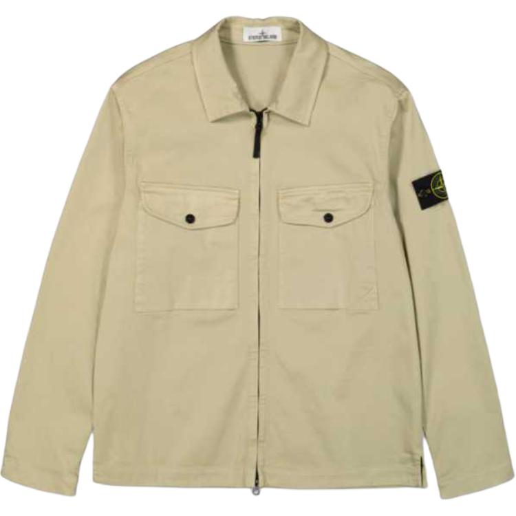 Stone Island Solid Color Zip-Up Jacket Beige for Men 801510812-V0095 圖 2