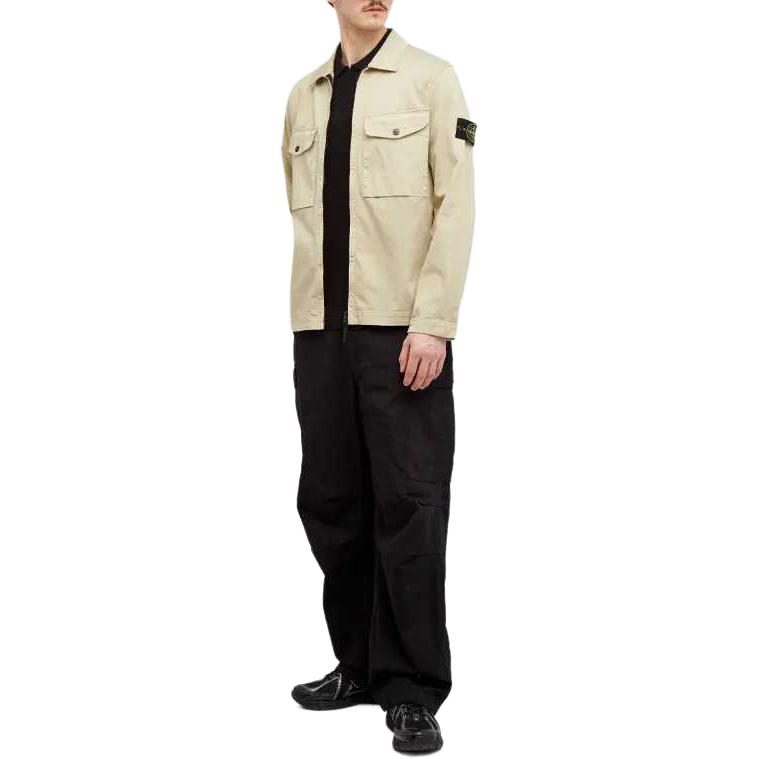 Stone Island Solid Color Zip-Up Jacket Beige for Men 801510812-V0095 圖 6