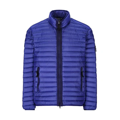 Stone Island Solid Color Zip-Up Jacket Blue 791542324-V0022