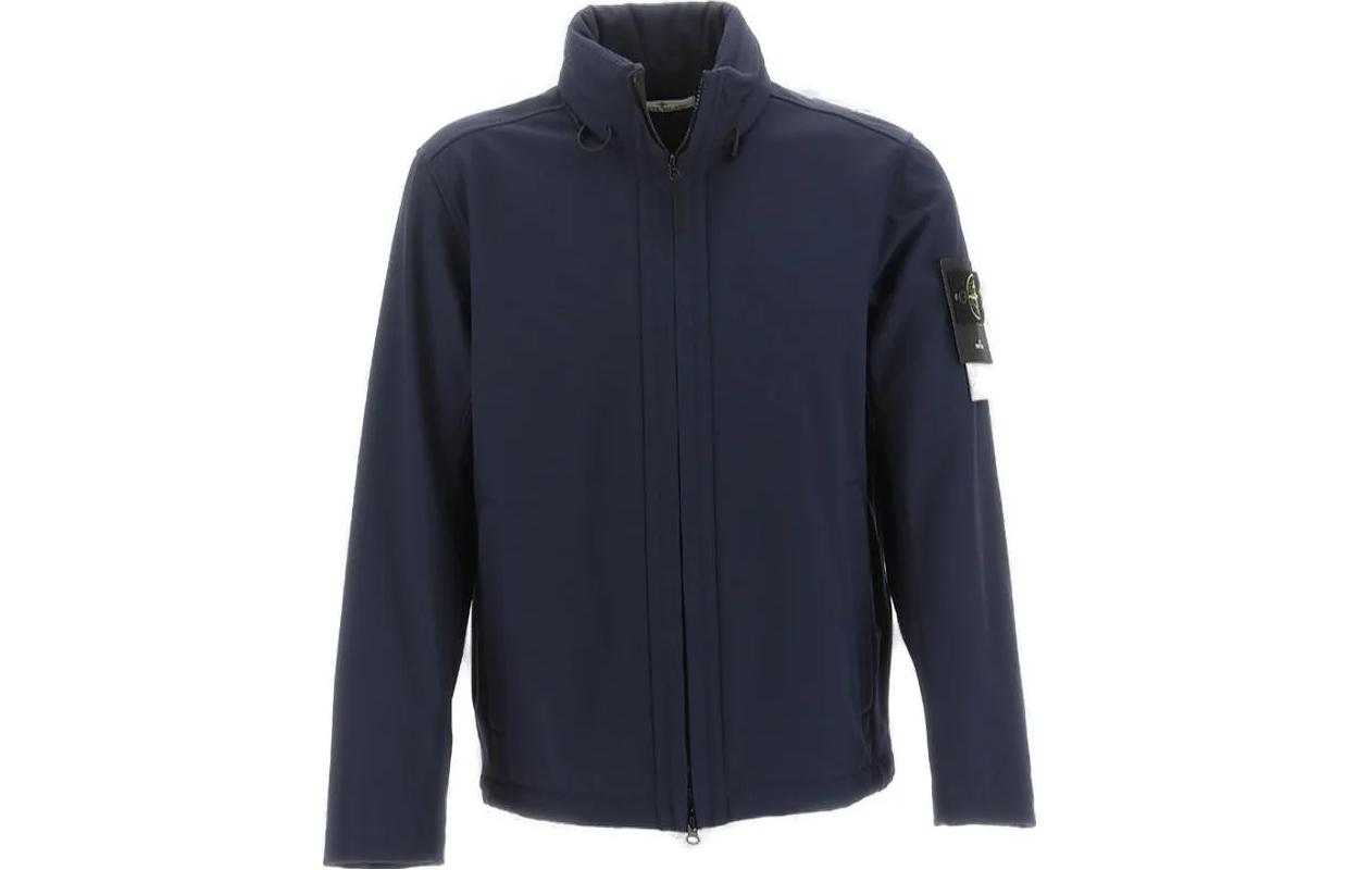 Stone Island Solid Color Zip-Up Jacket Blue 7915Q0222-V0020