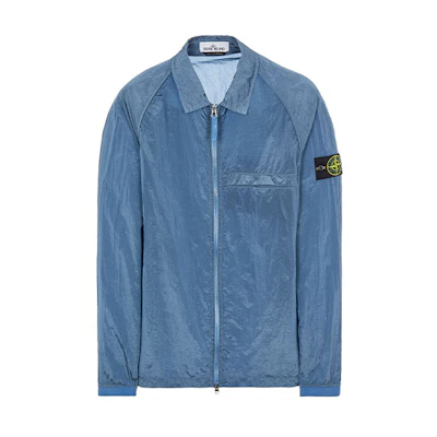 Stone Island Solid Color Zip-Up Jacket Blue Fall Collection 761512321-V0046