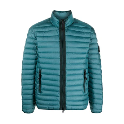 Stone Island Solid Color Zip-Up Jacket for Men - Dark Green 791542324-V0053
