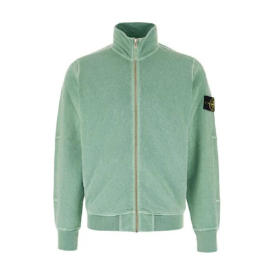 Stone Island Solid Color Zip-Up Jacket Green 801565960-V0152