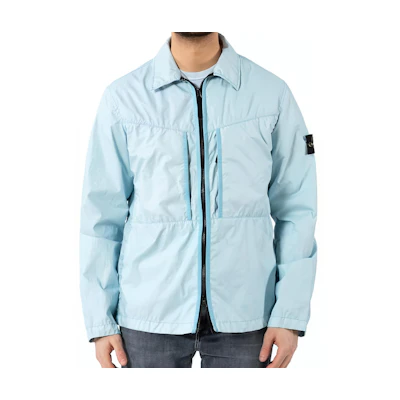 Stone Island Solid Color Zip-Up Jacket Light Sky Blue 741510523-V0041