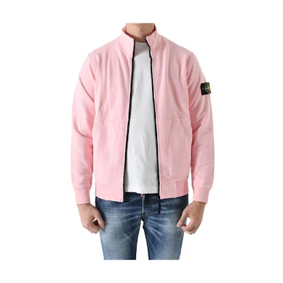 Stone Island Solid Color Zip-Up Jacket Pink 101564351-V0080