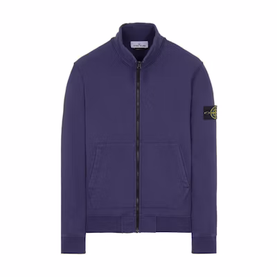 Stone Island Solid Color Zip-Up Jacket Purple - Long Sleeve Outerwear 761564351-V0027