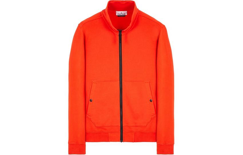 Stone Island Solid Color Zip-Up Jacket Red 791562820-V0037