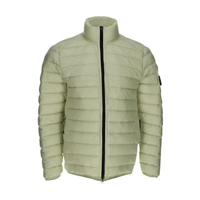 Stone Island Solid Color Zip-Up Jacket with Pattern Print - Green 801542424-V0051