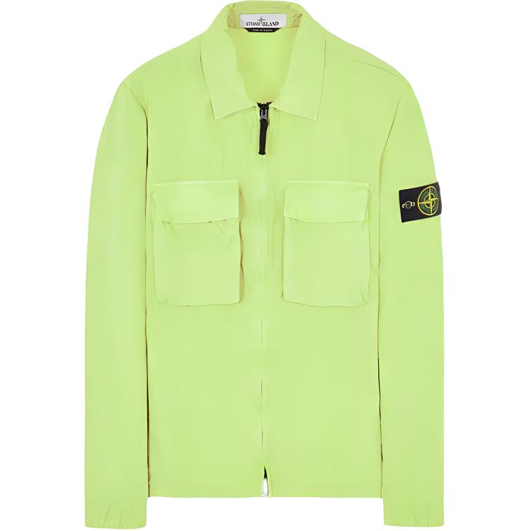 Stone Island Solid Color Zip-Up Long Sleeve Jacket Green 7615114WN-V0131