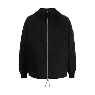 Stone Island Solid Color Zip Hoodie Jacket Black 791540133-V0029