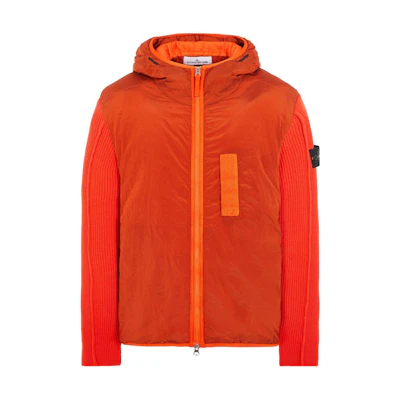 Stone Island Solid Color Zip Hoodie Jacket Lobster Red 791544134-V0037