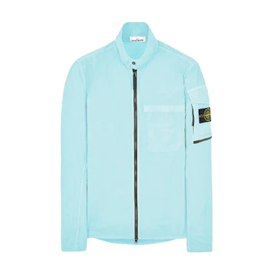 Stone Island Solid Color Zip Jacket Light Blue 761510502-V0044