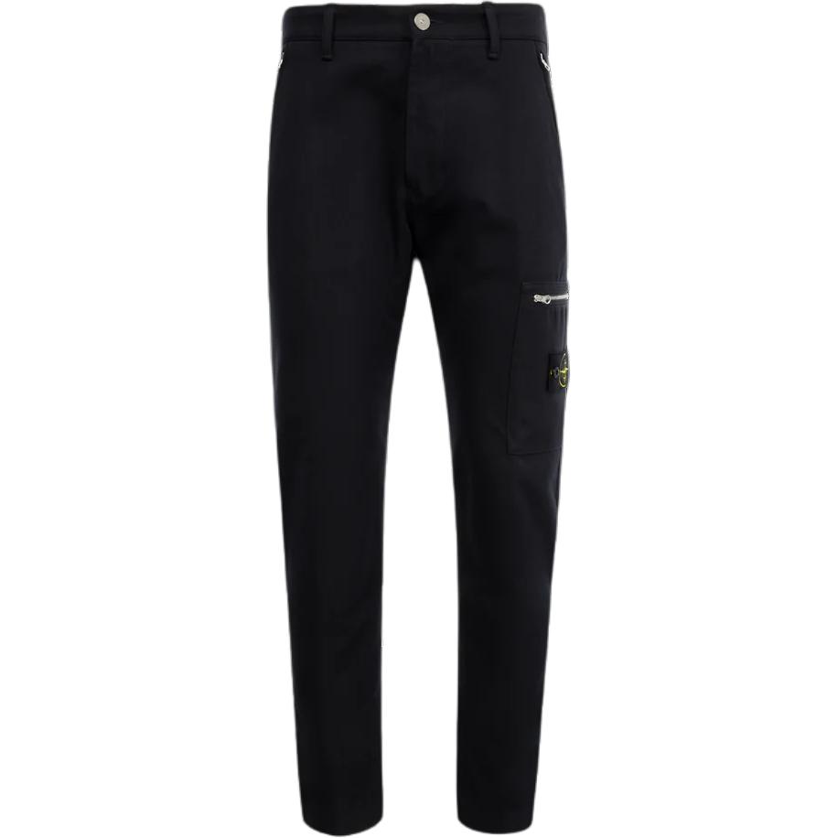 Order STONE ISLAND 素色直筒中腰拉鍊休閒長褲 男款 黑色 811532503-V0020