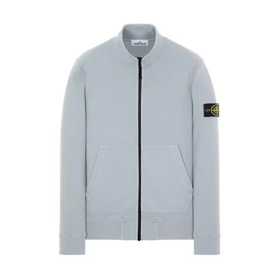 Stone Island Solid Color Zip Pocket Jacket Light Blue 801564351-V0041