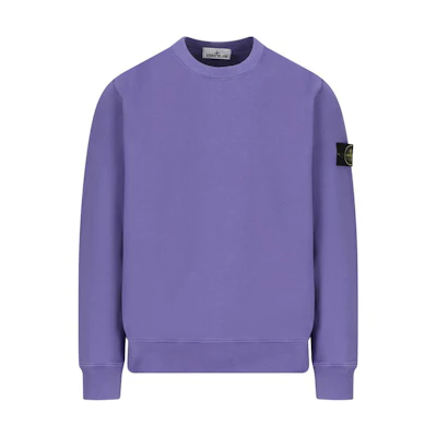 Stone Island Solid Crewneck Logo Long Sleeve Sweatshirt Purple - . 801563051-V0047