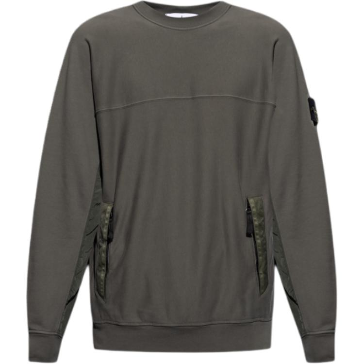 Stone Island Solid Crewneck Long Sleeve Sweatshirt Deep Gray 801560154-V0059