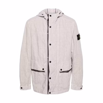 Stone Island Solid Gray Single-Breasted Hooded Jacket 801542230-V0092