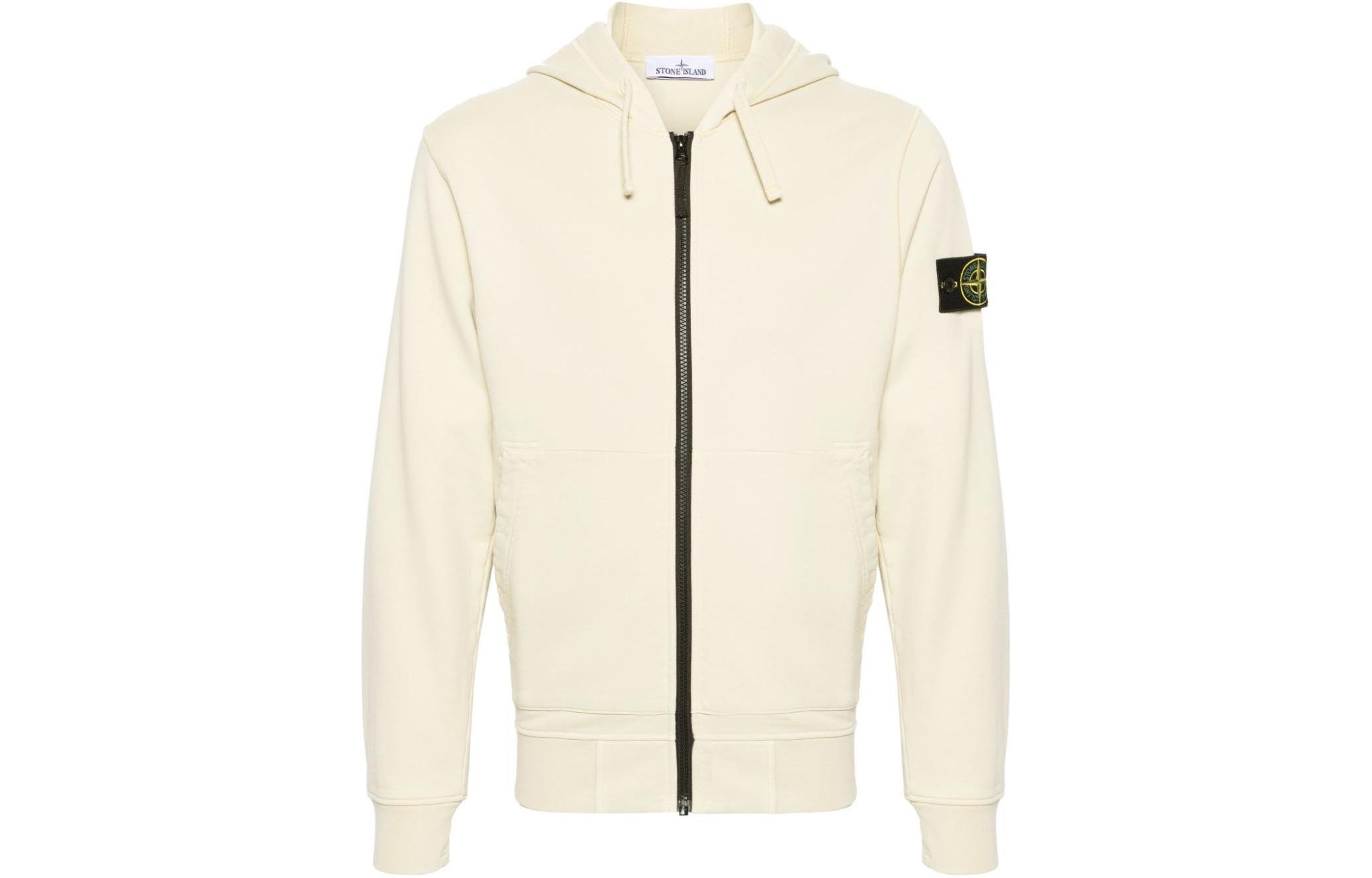 Stone Island Solid Hooded Arm Badge Zip-Up Casual Sweatshirt 801564251-V0091 圖 2