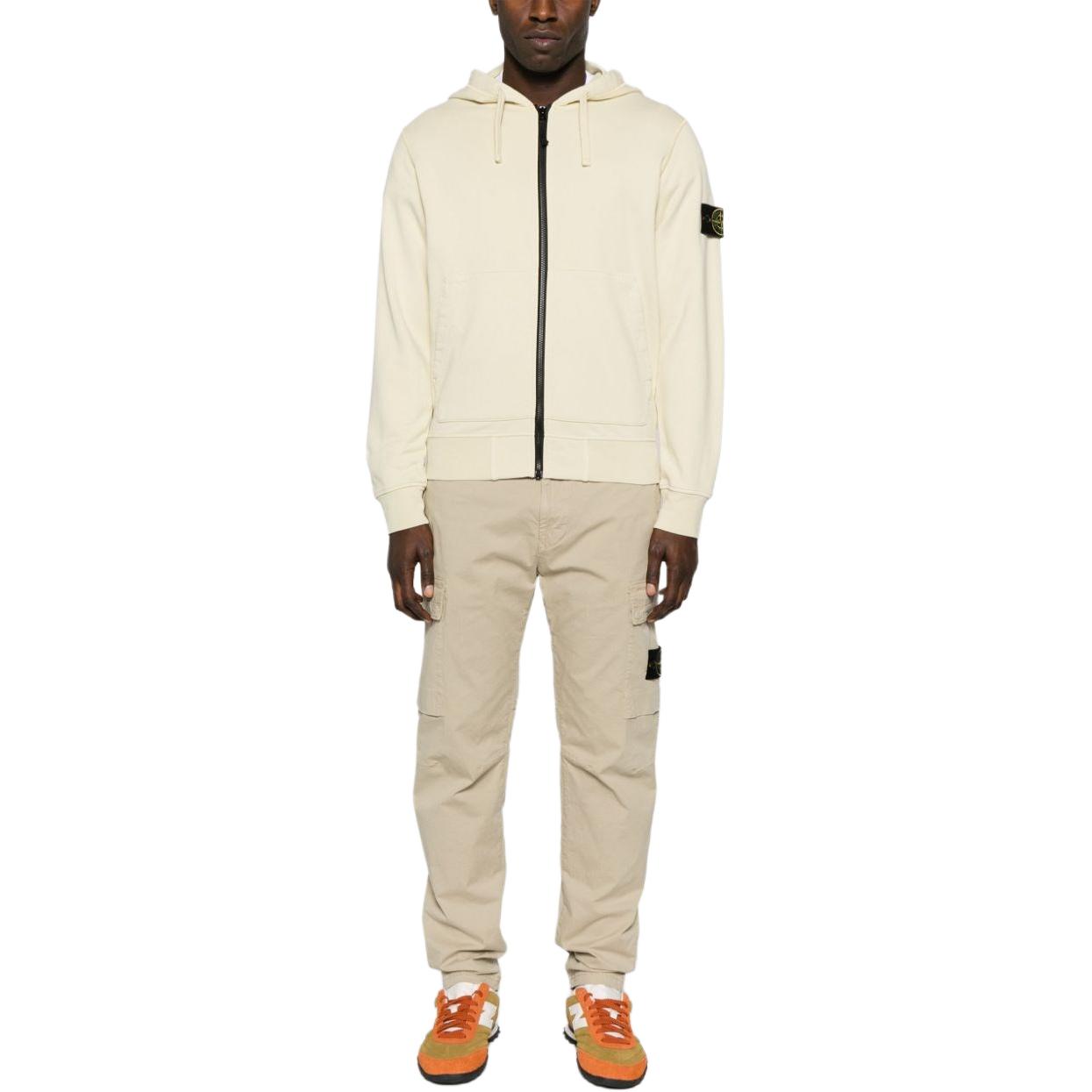 Stone Island Solid Hooded Arm Badge Zip-Up Casual Sweatshirt 801564251-V0091 圖 3