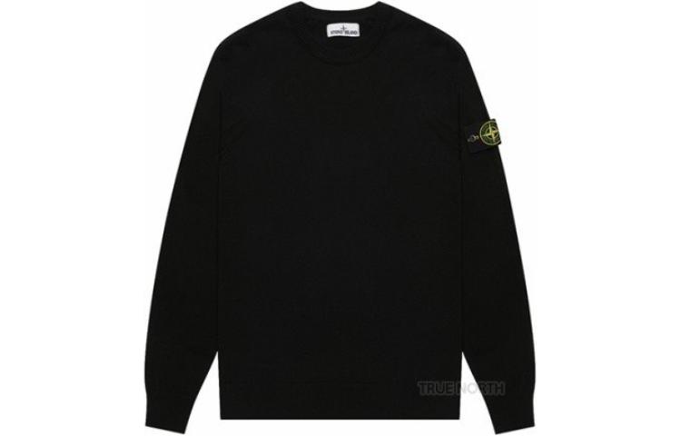 Stone Island Solid Logo Crewneck Sweatshirt Black 7415511B9-v0029