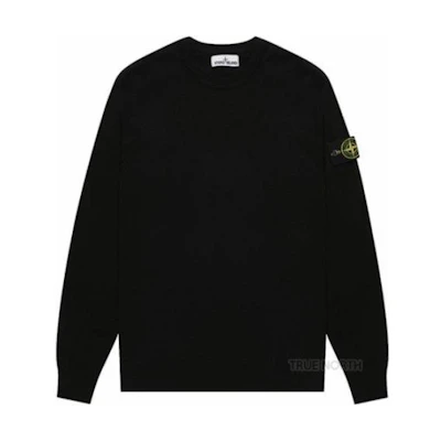 Stone Island Solid Logo Crewneck Sweatshirt Black 7415511B9-v0029