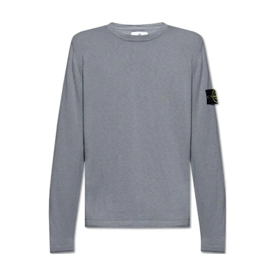 Stone Island Solid Logo Crewneck Sweatshirt Dove Gray 8015502B0-V0092