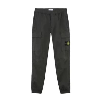 Stone Island Solid Logo Drawstring Casual Pants Men’s - Lead Gray 811531314-V0062