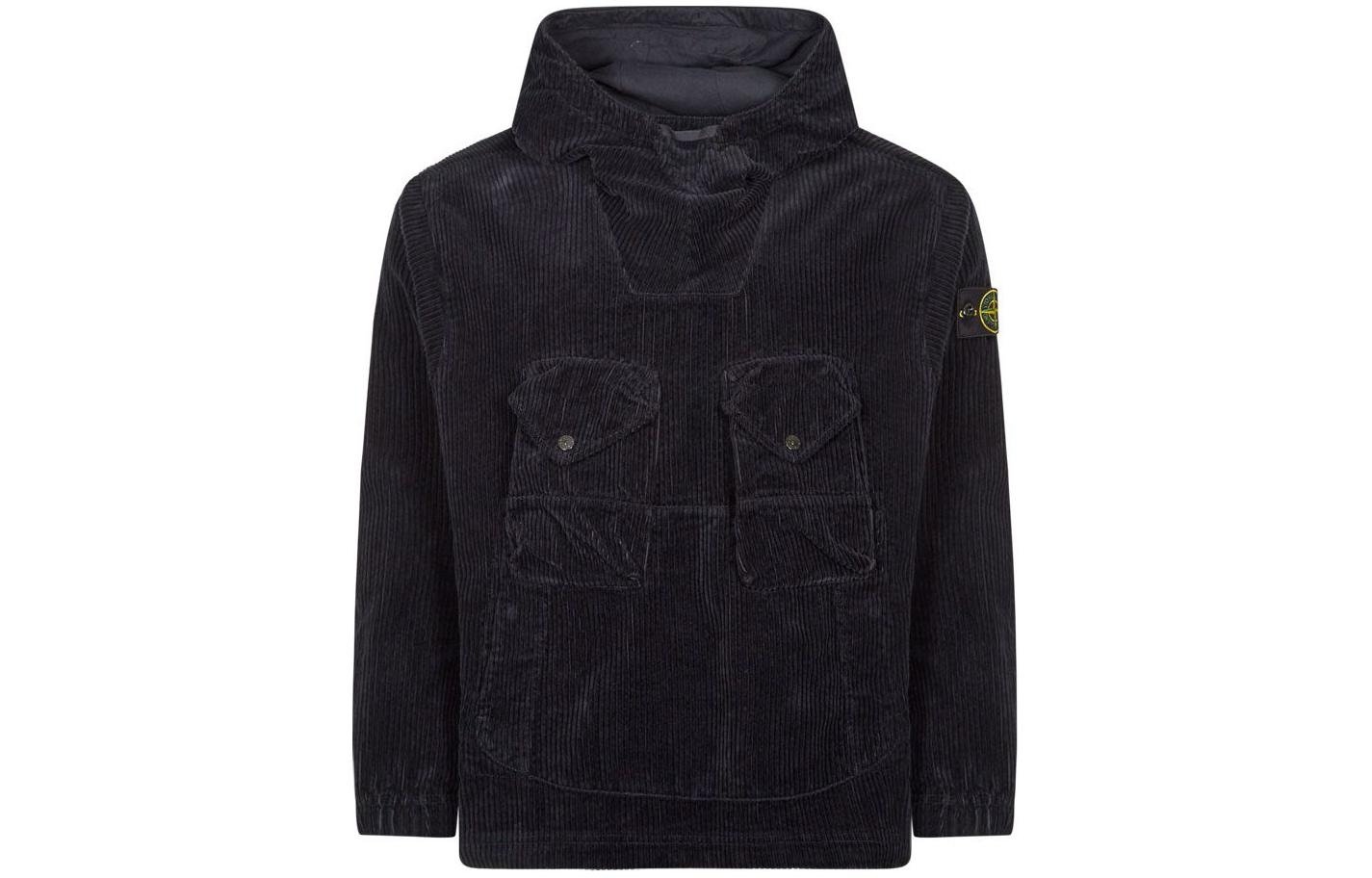 Stone Island Solid Logo Hoodie Jacket Navy Blue Long Sleeve Outerwear 791511611-V0020