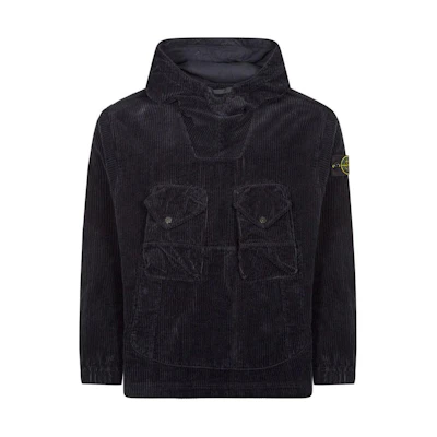 Stone Island Solid Logo Hoodie Jacket Navy Blue Long Sleeve Outerwear 791511611-V0020