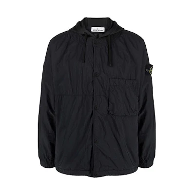 Stone Island Solid Logo Patch Hooded Jacket Men’s Black 751510403-V0029