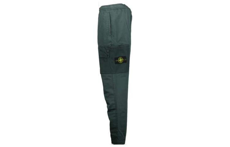 Shop STONE ISLAND Seluar Joggers Logo Patch Unisex Hijau Gelap. 771531014-V0057