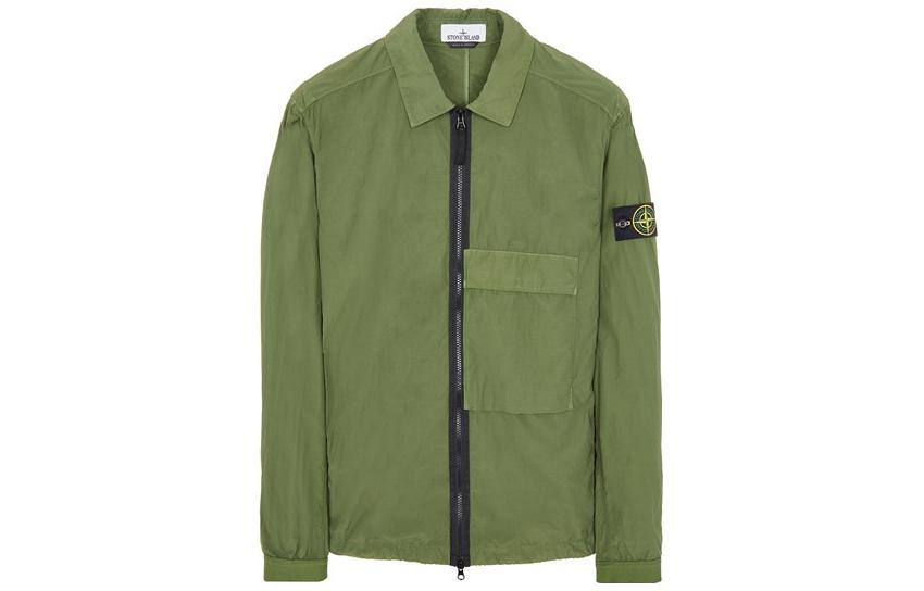 Stone Island Solid Logo Patch Zip-Up Jacket 771510303-V0058