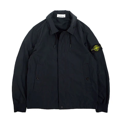 Stone Island Solid Logo Patch Zip-Up Jacket Navy Men’s Outerwear 741541022-V0020