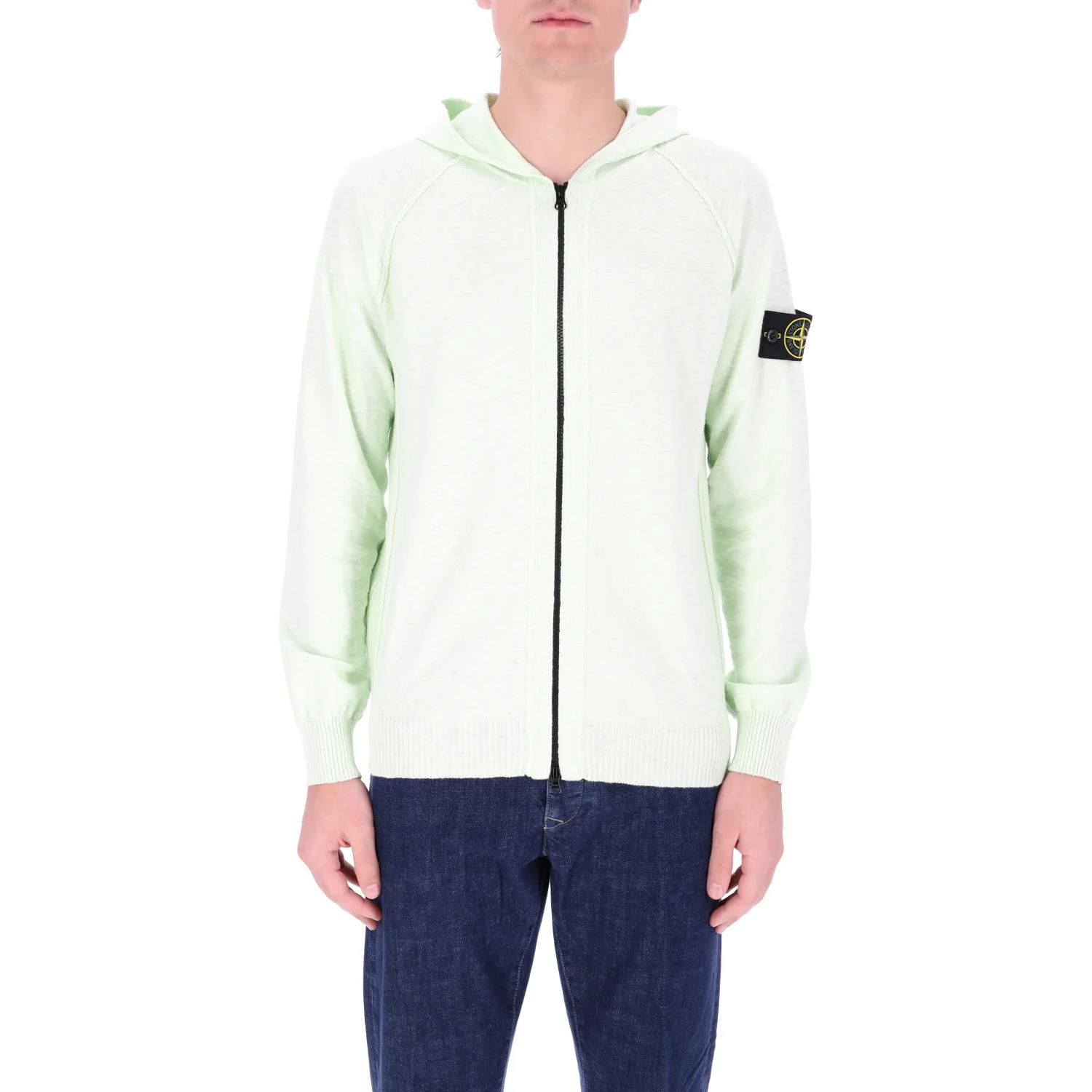 Stone Island Solid Logo Zip-Up Hoodie Jacket Mint Green 7815503B0-V0052