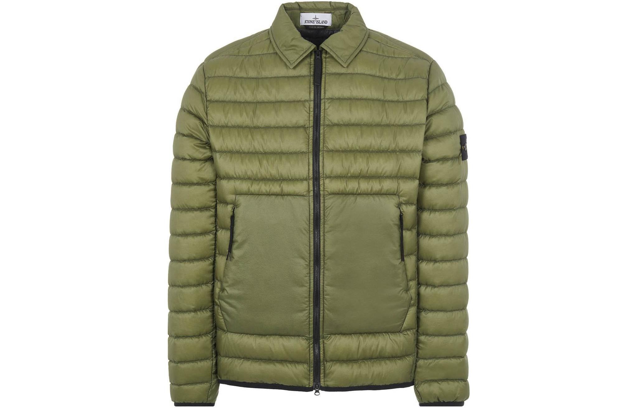 Stone Island Solid Loose-Fit Long-Sleeve Jacket Men’s Green 761542124-V0058
