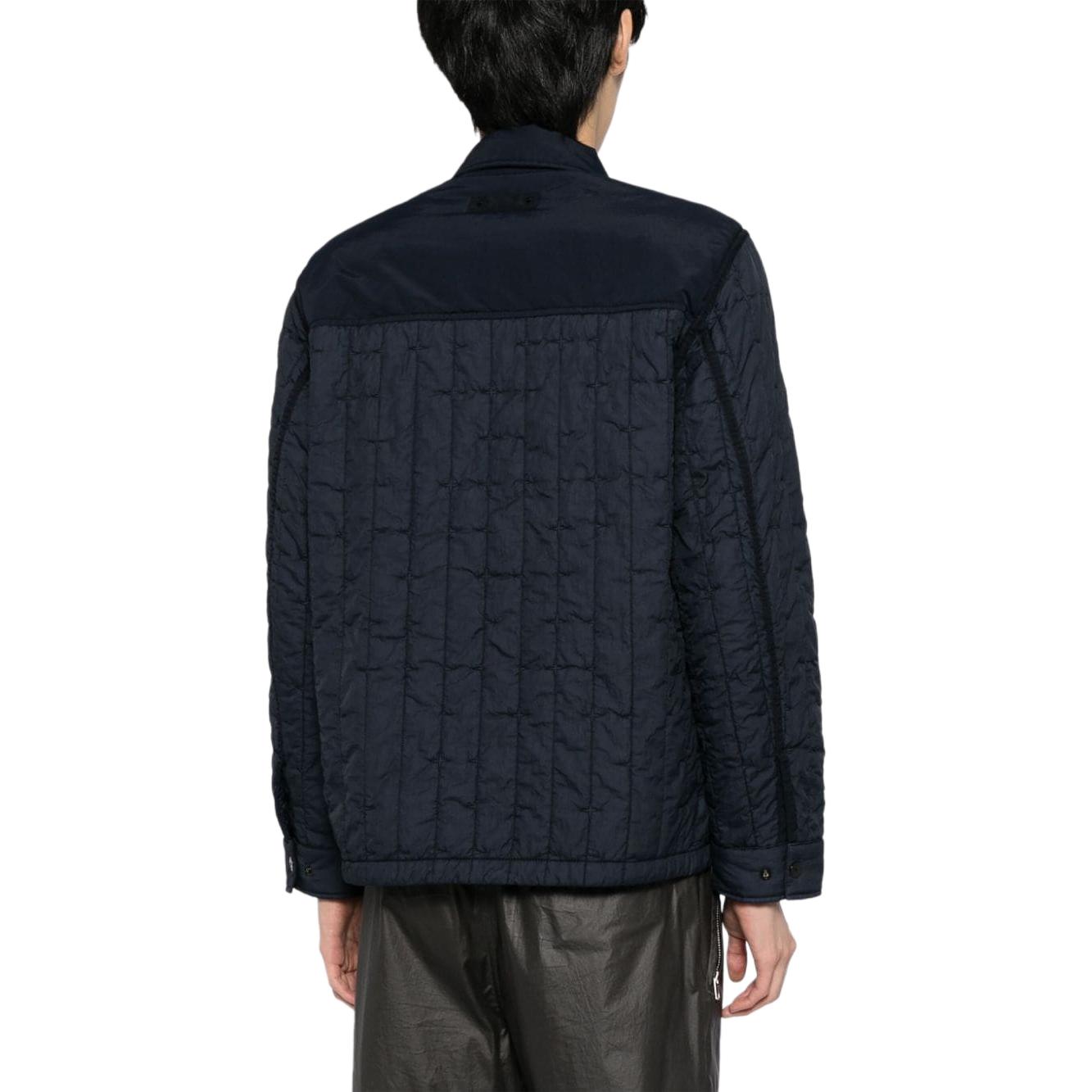 Stone Island Solid Navy Blue Button-Up Long Sleeve Jacket for Men. 801540831-V0020 圖 4